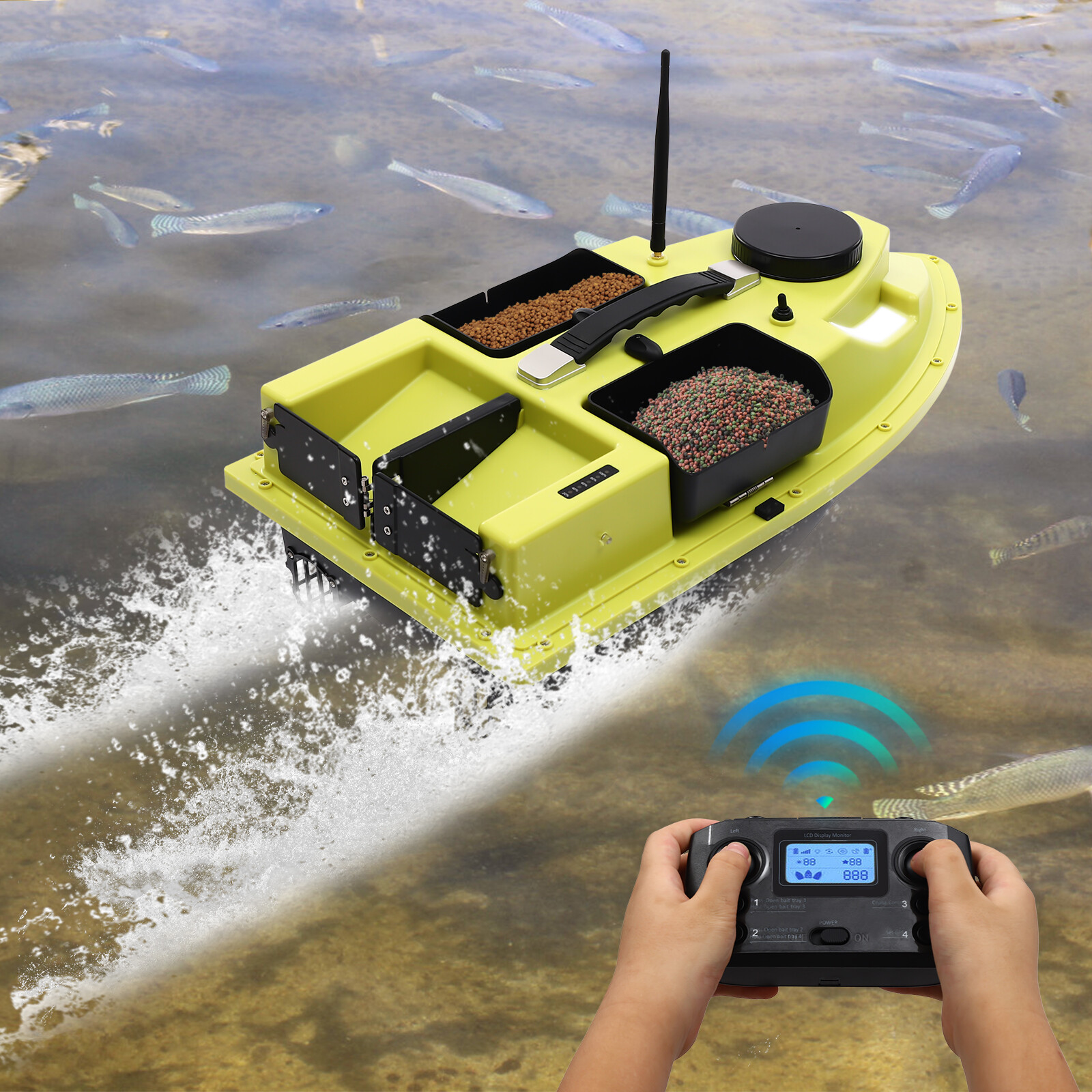 IP65 GPS Fishing Bait Boat 500m Feed Boat Auto Cruise /Return / Route Correction