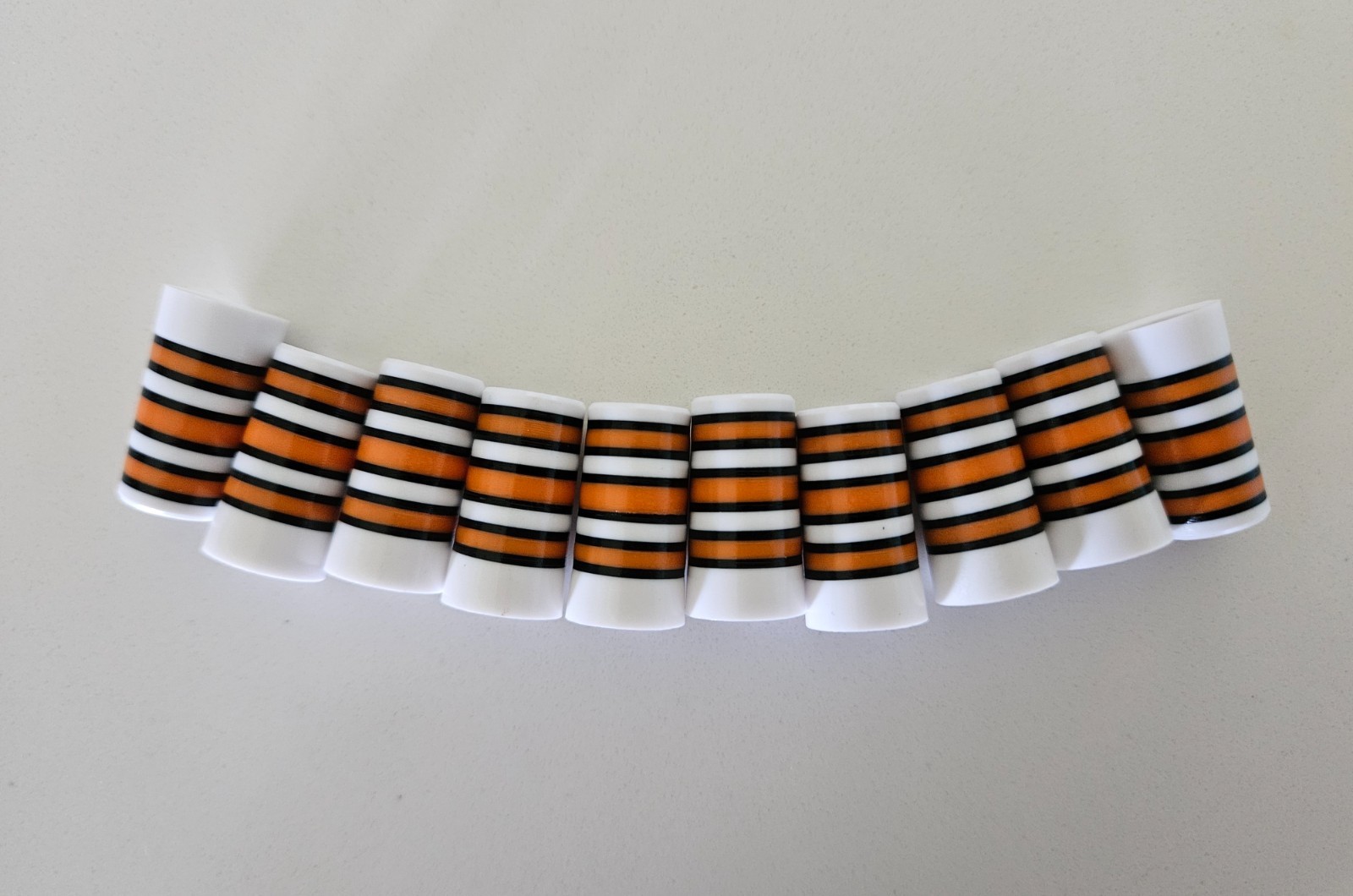 (10) Custom Golf Iron Ferrules Tiger Stripes White Orange Black – Pick Diameter