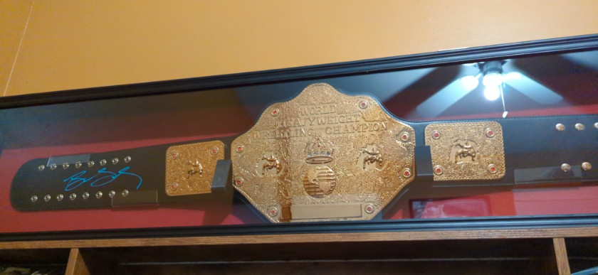 Wrestling Belt Display Case 62 x 14″ WWE Boxing Championship Title Cabinet Frame