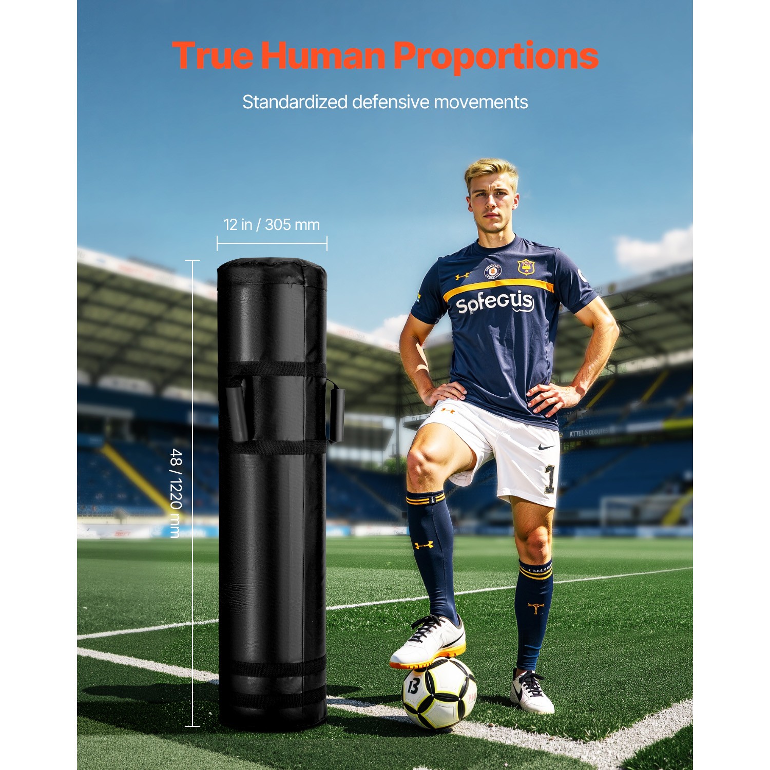 47in Football Tackling Dummy Blocking Pad Practice Equipment with Handle 1PCS