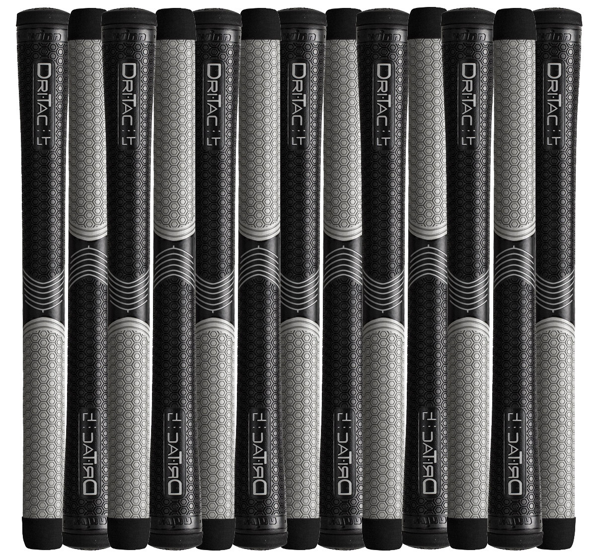 Winn 6LTDT DRI-TAC LT Black / Gray Midsize (+1/16) Golf Grips