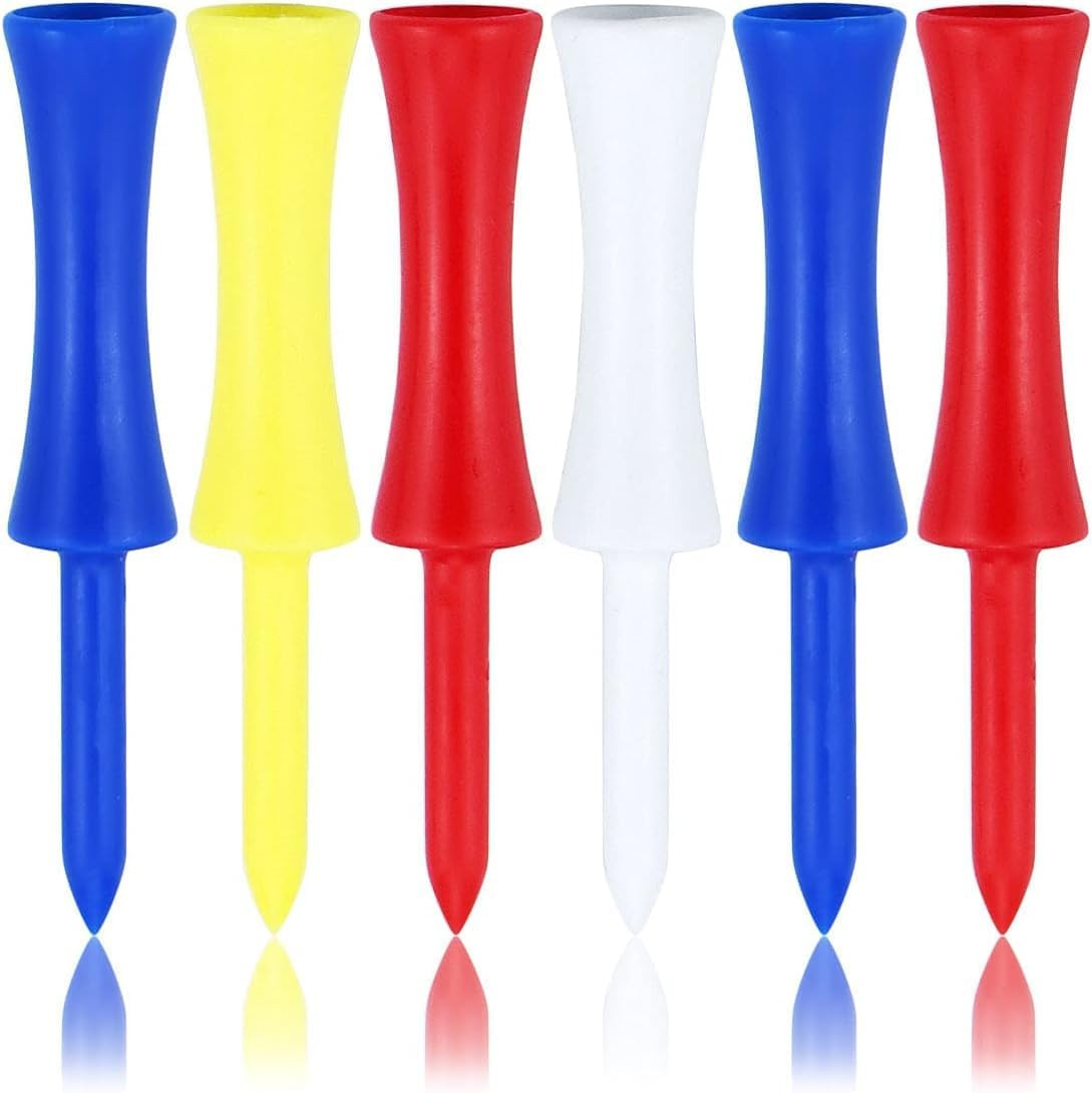 Golf Tees Plastic 100 Count 3-1/4 inch Tall Step Down Tees Golf – Mixed Color
