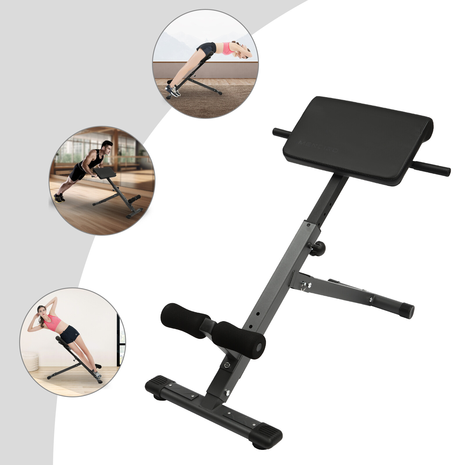 265 lbs Hyperextension Bench Adjustable Roman Chair Fitness Workout – Up Chair