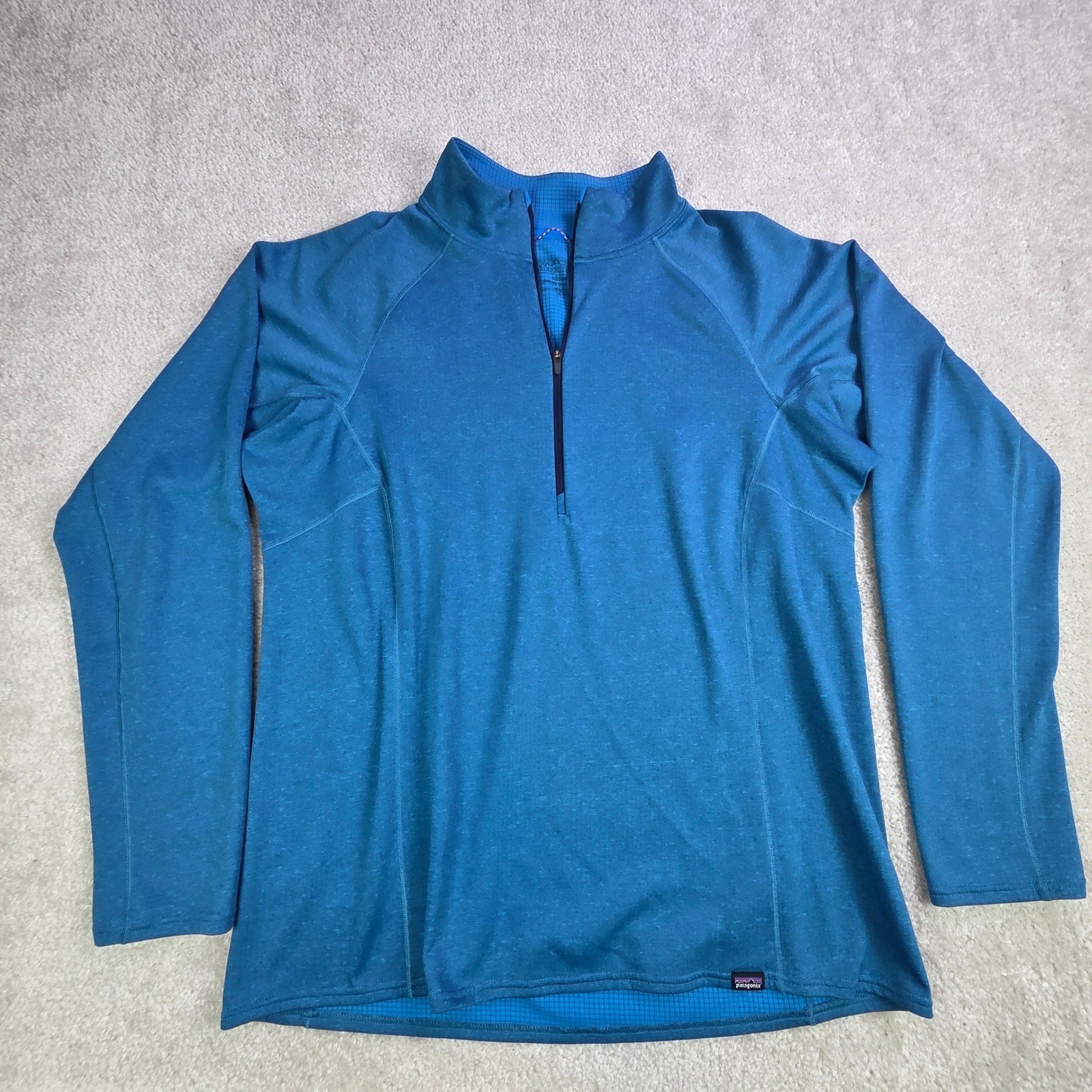 Patagonia Capilene Midweight Mens XL Blue Quarter Zip Baselayer Fleece Pullover
