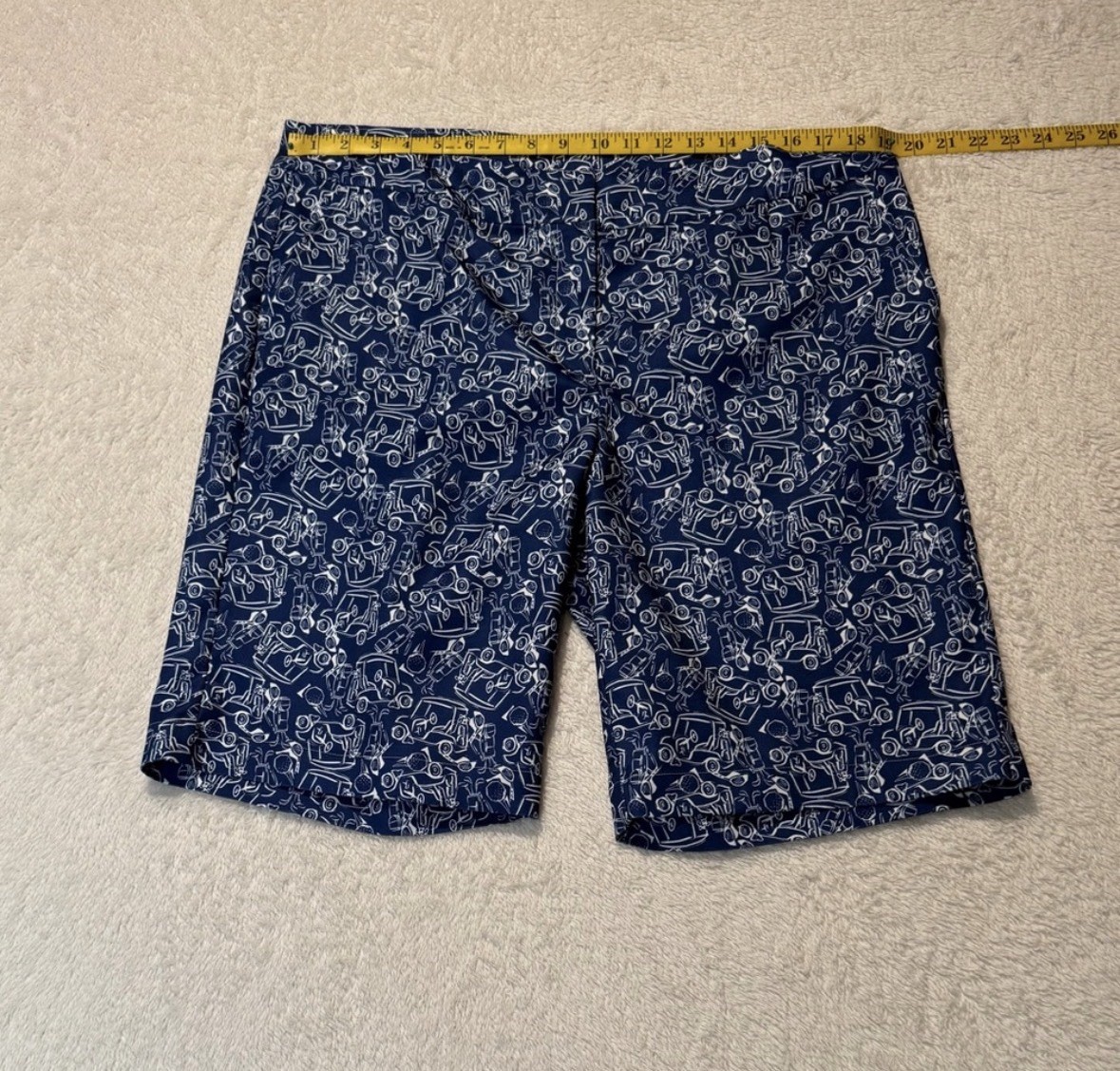 Izod Golf Women’s Shorts W/Golf Cart Print Size 16 Blue