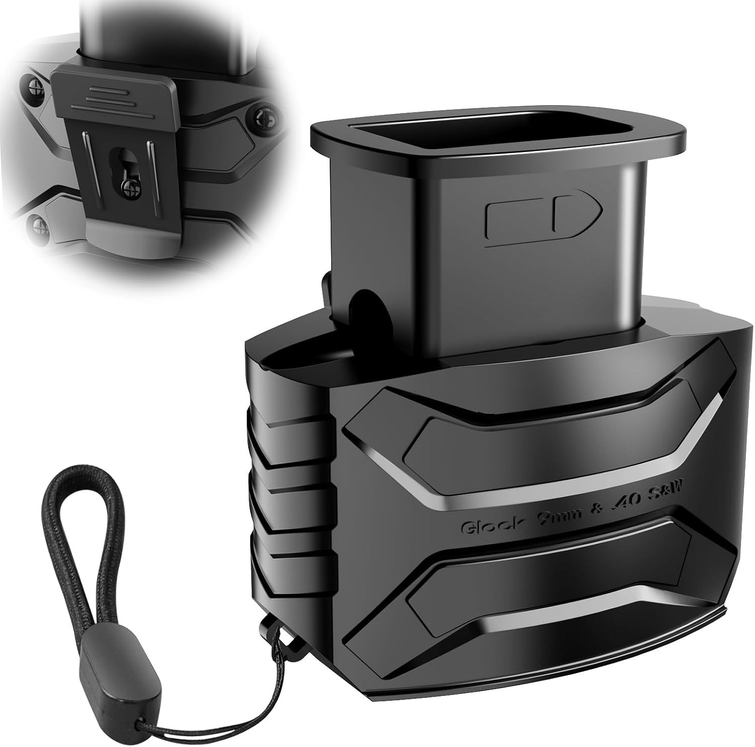 Magazine Speed Loader for Glock 9mm/.40 S&W – With Belt Clip and lanyard Efficie