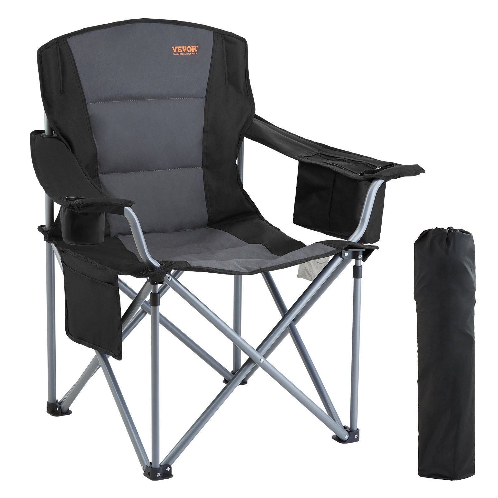 All-Terrain 350lb Camping Chair Reinforced Structure Black