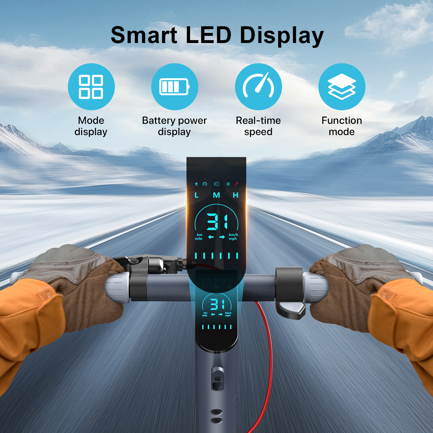 A6L MAX 500W Adult Electric Scooter 31 Miles Long Range 25KM/H Kick eScooter