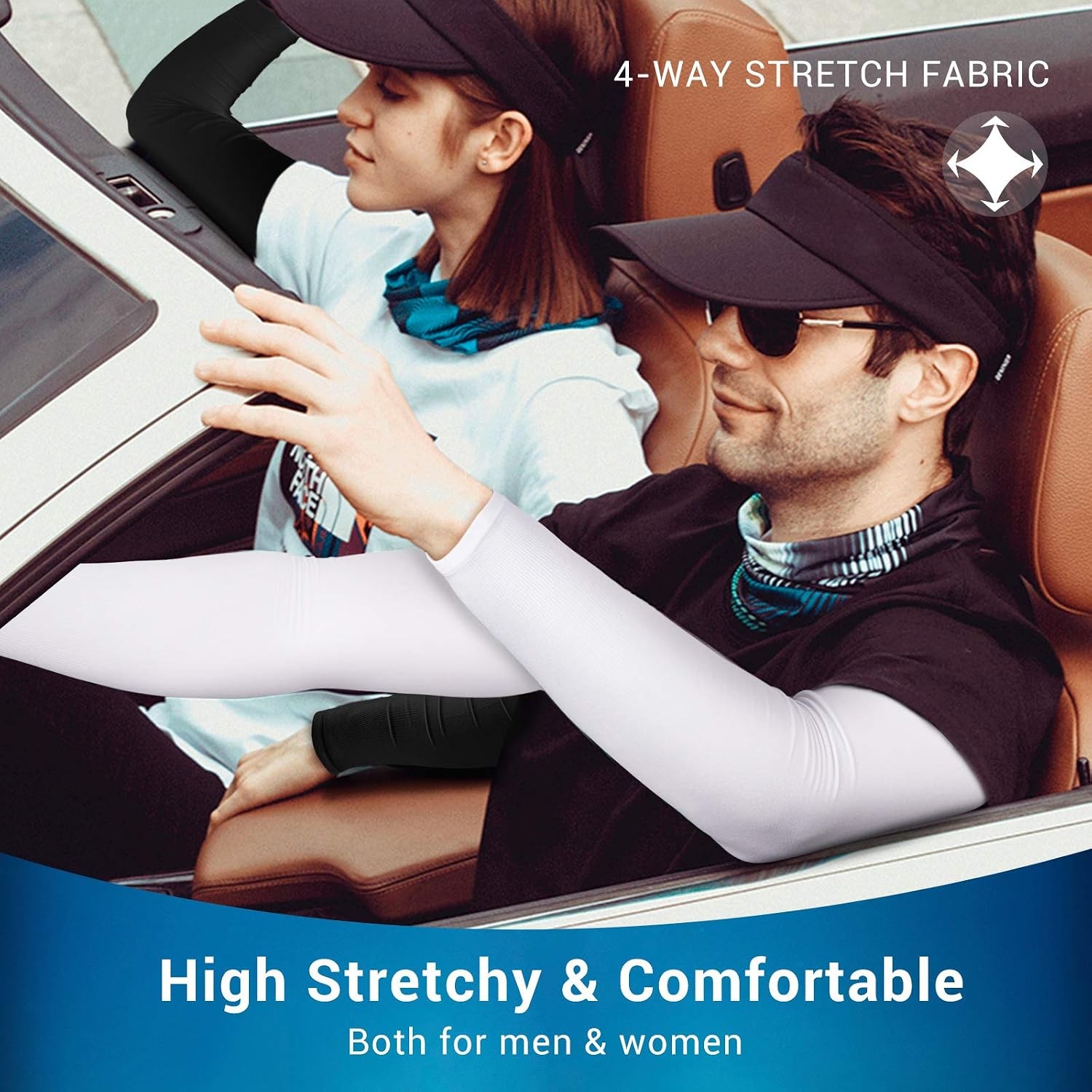 5 Pairs Arm Sleeves Cooling UV Sun Protection Sports Compression for Men/Women