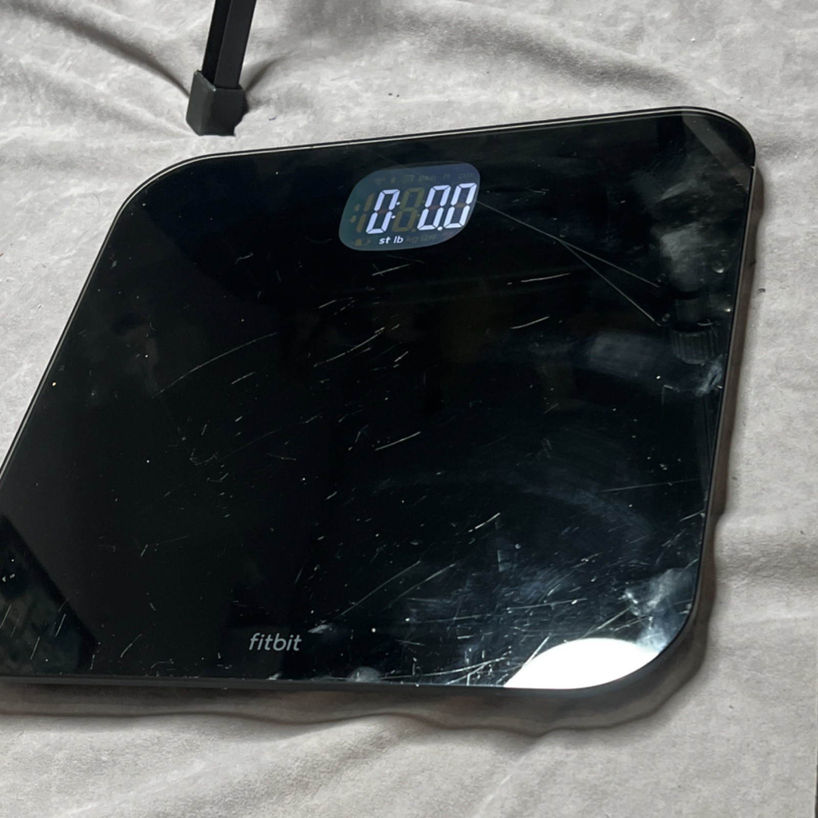 Fitbit FB203 Body Scales BMI Digital Display Batteries Decimal & Imperial Black