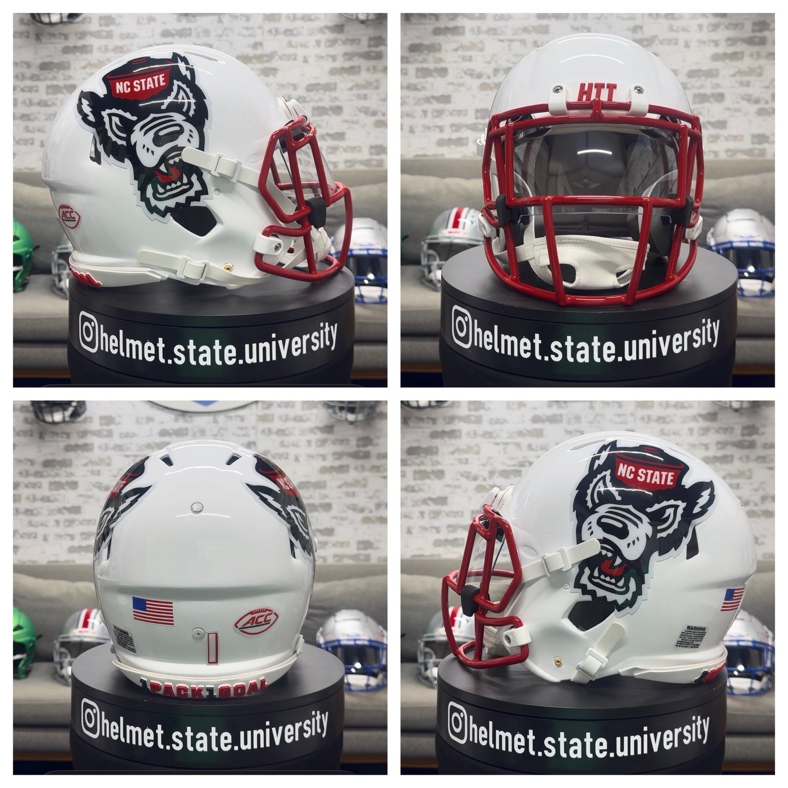 North Carolina State Wolfpack Football Helmet – Riddell Speed – “LOOK”