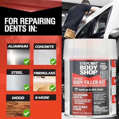 105015 Pro-Grade Easy to Build and Shape, 13 Fl Oz. Body Filler Kit