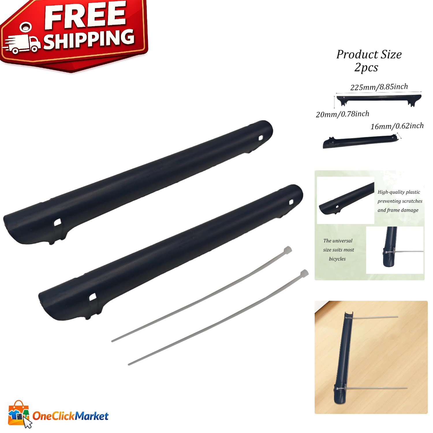 Universal Bike Chainstay Protector – Lightweight & Scratch-Resistant – 2 Pcs Set