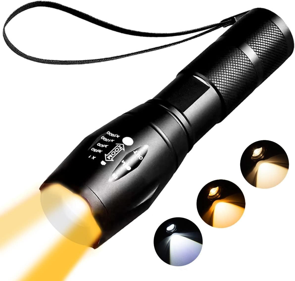 LED Rechargeable Amber Flashlight ，Photography Fill Light，1800K Warm Light for E