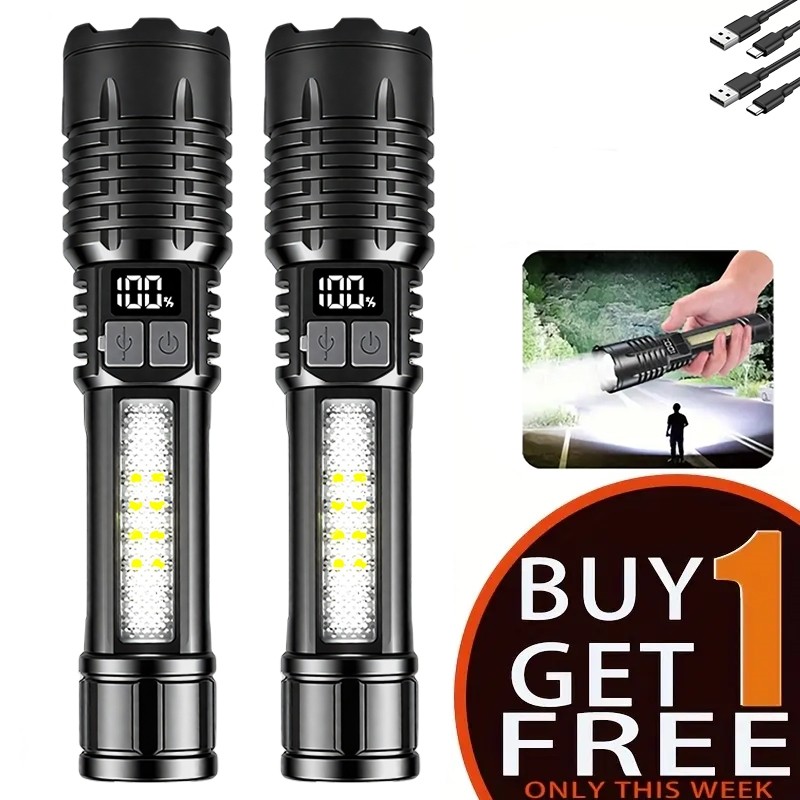 990000000Lumen Super Bright LED Tactical Flashlights Rechargeable LED Work Light