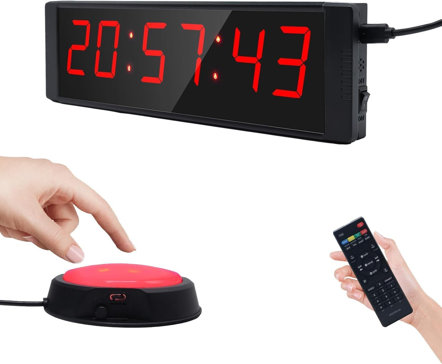 Large Stopwatch Start Stop Button LED Digital Timer Remote Countdown Gym Clock