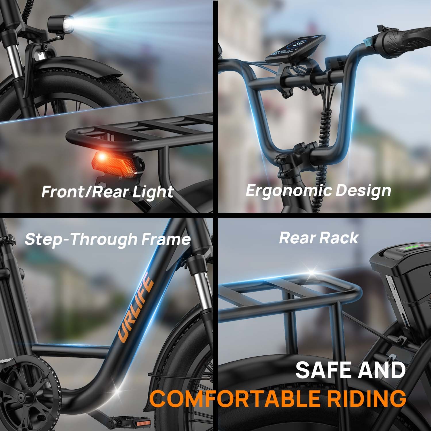 URLIFE 20″ Fat Tire Electric Bike for Adult 1000W 48V13AH Electric Bicycle Ebike