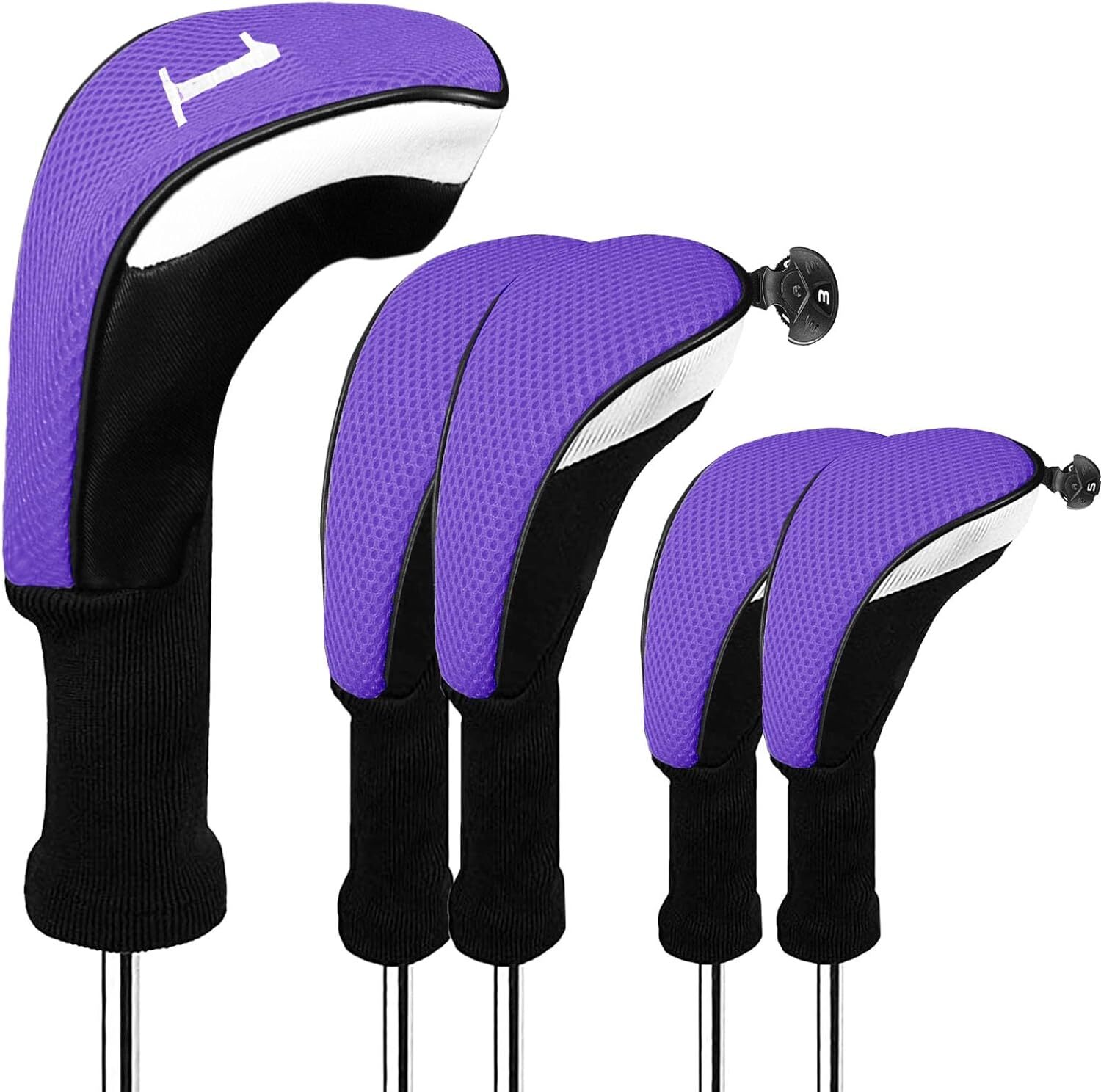 Golf Club Head Covers for Woods Long Cover Driver Hybrid Fairway 1D+2F+2H
