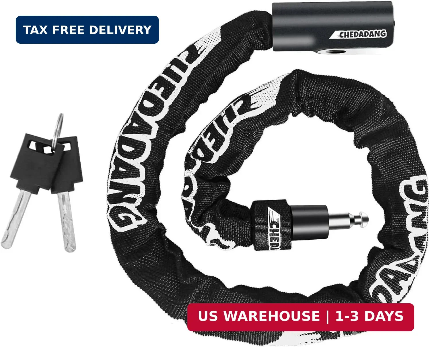 Anti-Theft Chain Lock for Scooter & Bike Heavy Duty Alloy Steel Security Lock wi