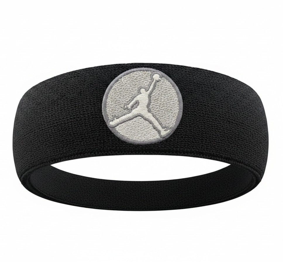 Vintage Jordan Jumpman Black French Terry Workout Unisex Adult Headband One Size