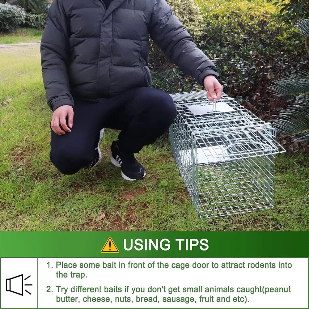 Live Animal Trap Extra Large Rodent Cage Garden Rabbit Raccoon Cat 24″X8″X7.5″