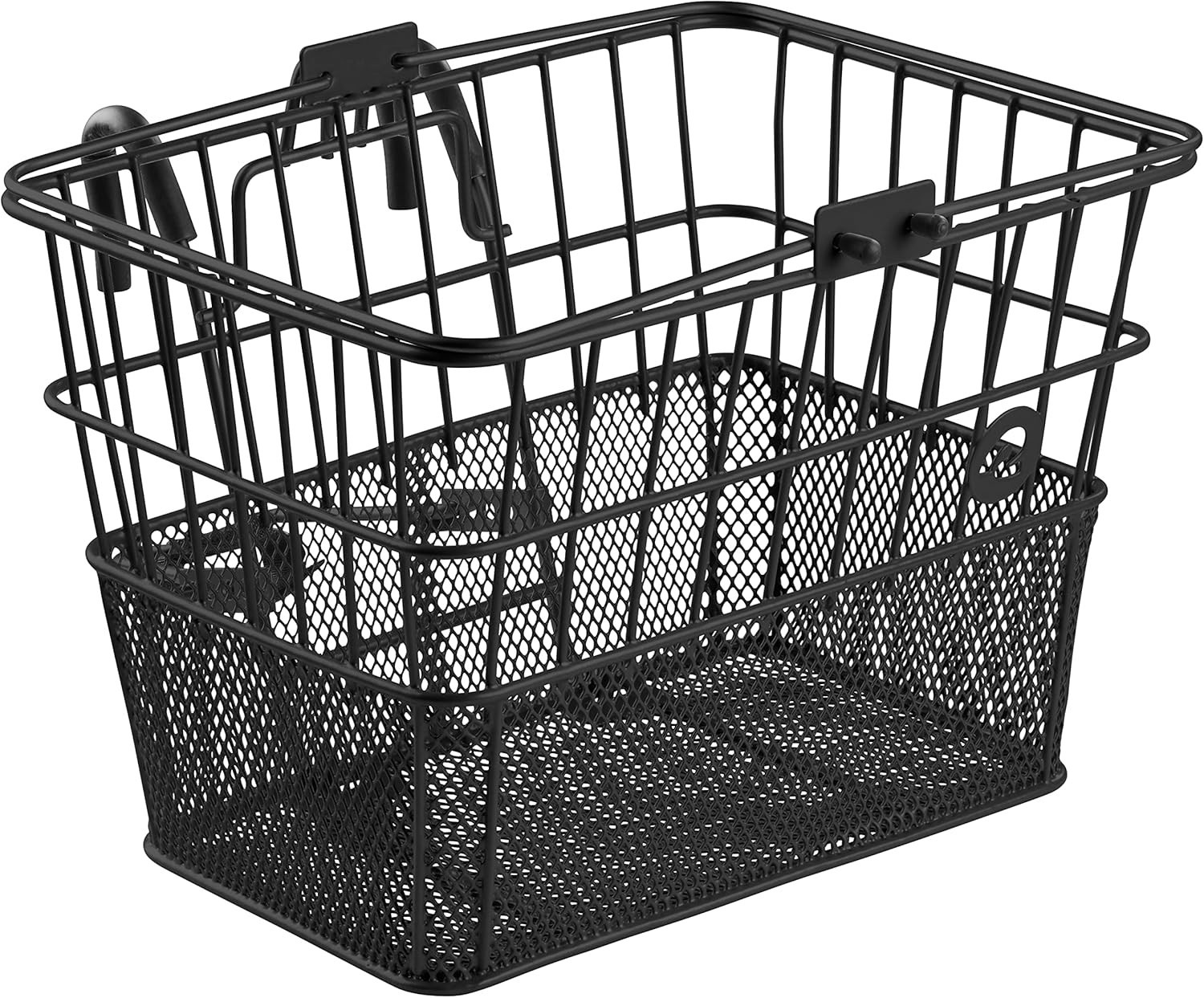 Elegant Apollo Alloy Steel Bike Basket with Built-in Handle & Integrated Hooks