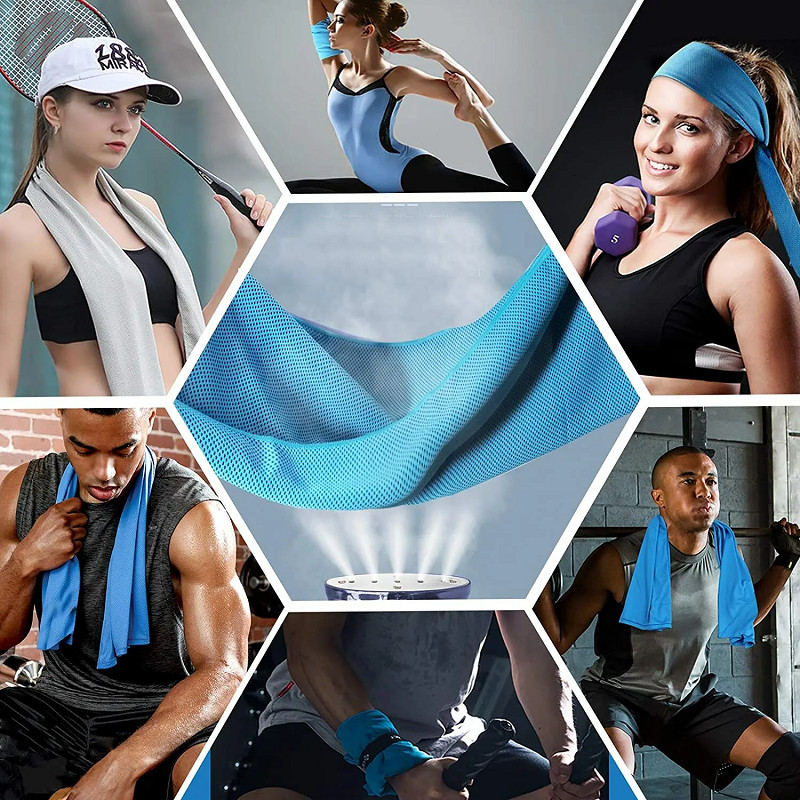 6PCS Microfiber Cooling Ice Towels for Sports Yoga Gym Running Fitness Workout