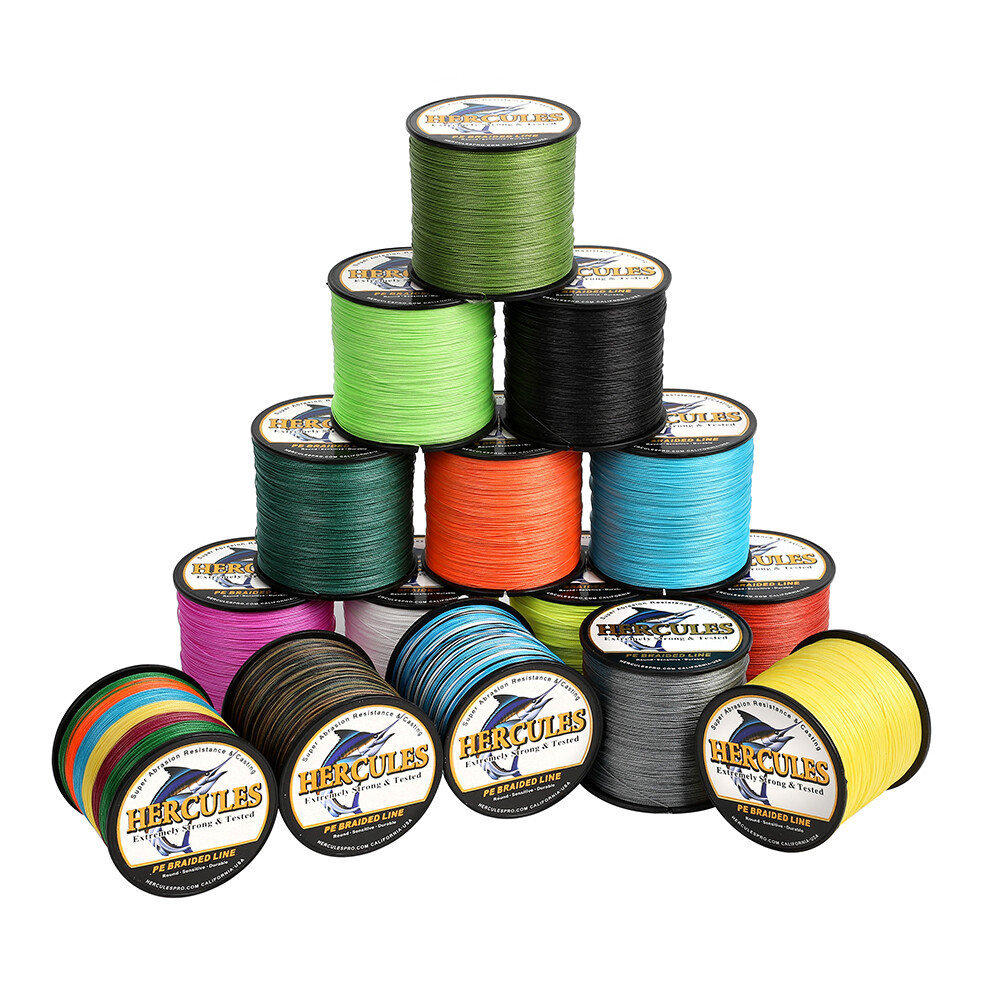 HERCULES 40 lb Test PE Weave Braided Fishing Line 4 8 Strands Abrasion Resistant
