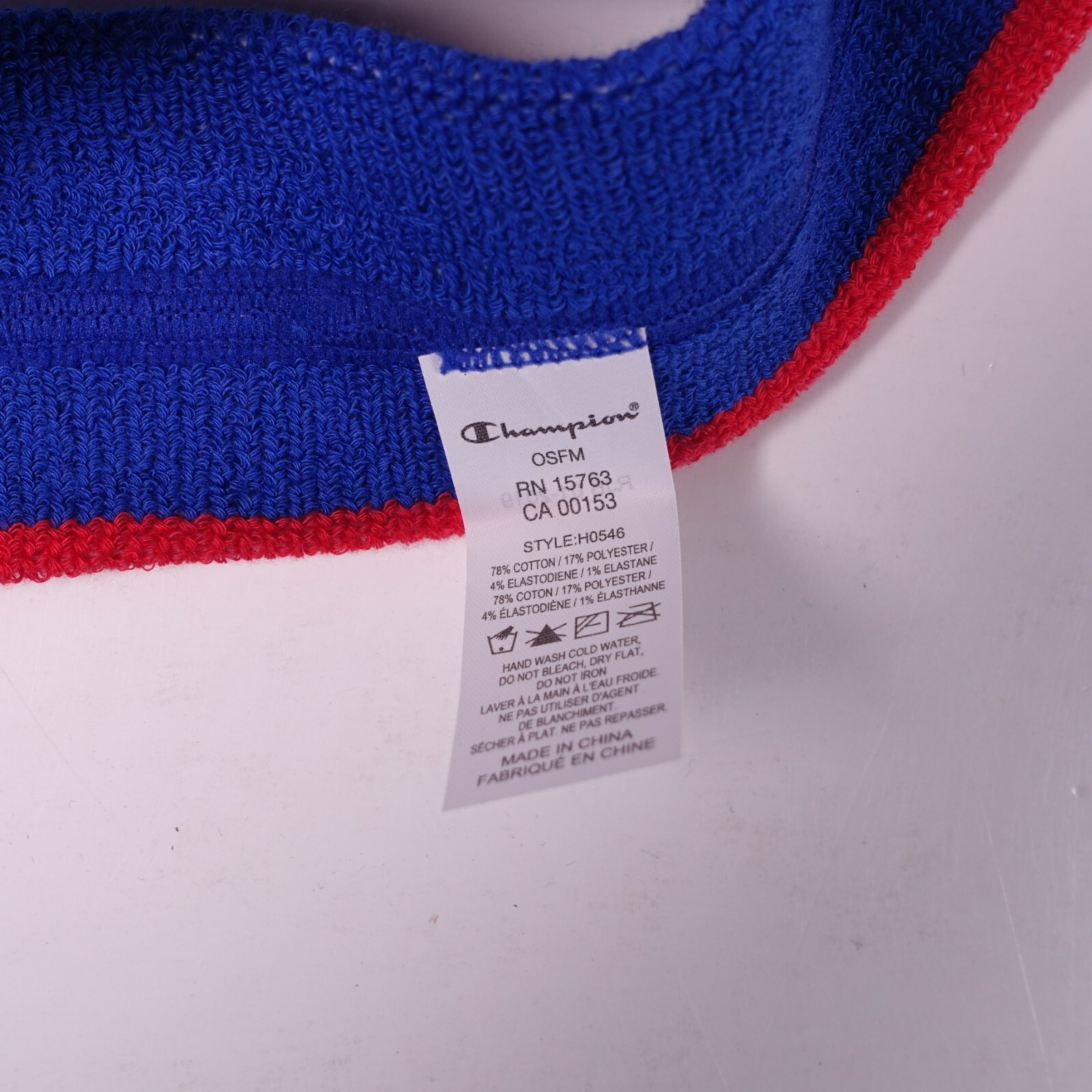 Champion Terry Headband Unisex Adult H0546 Blue/White/Red
