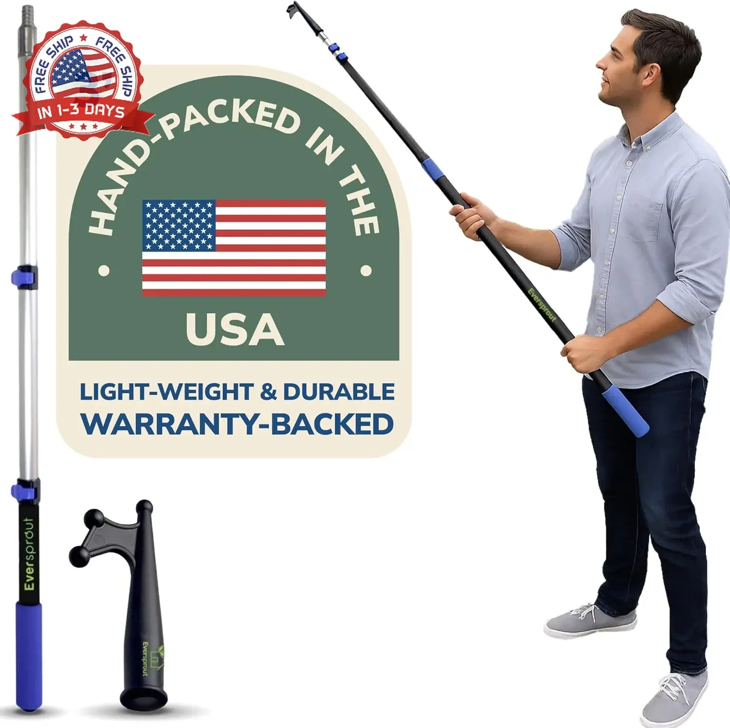 EVERSPROUT Telescoping Boat Hook | Floats, Scratch-Resistant, Sturdy Design | Du