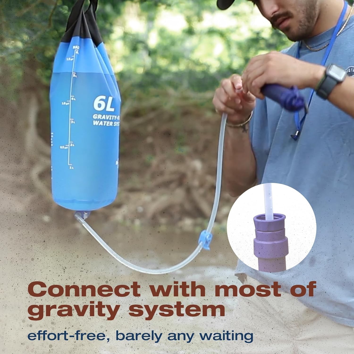 Portable Water Filter Purification Straw 4Stage UF Membrane for Hiking,Emergency