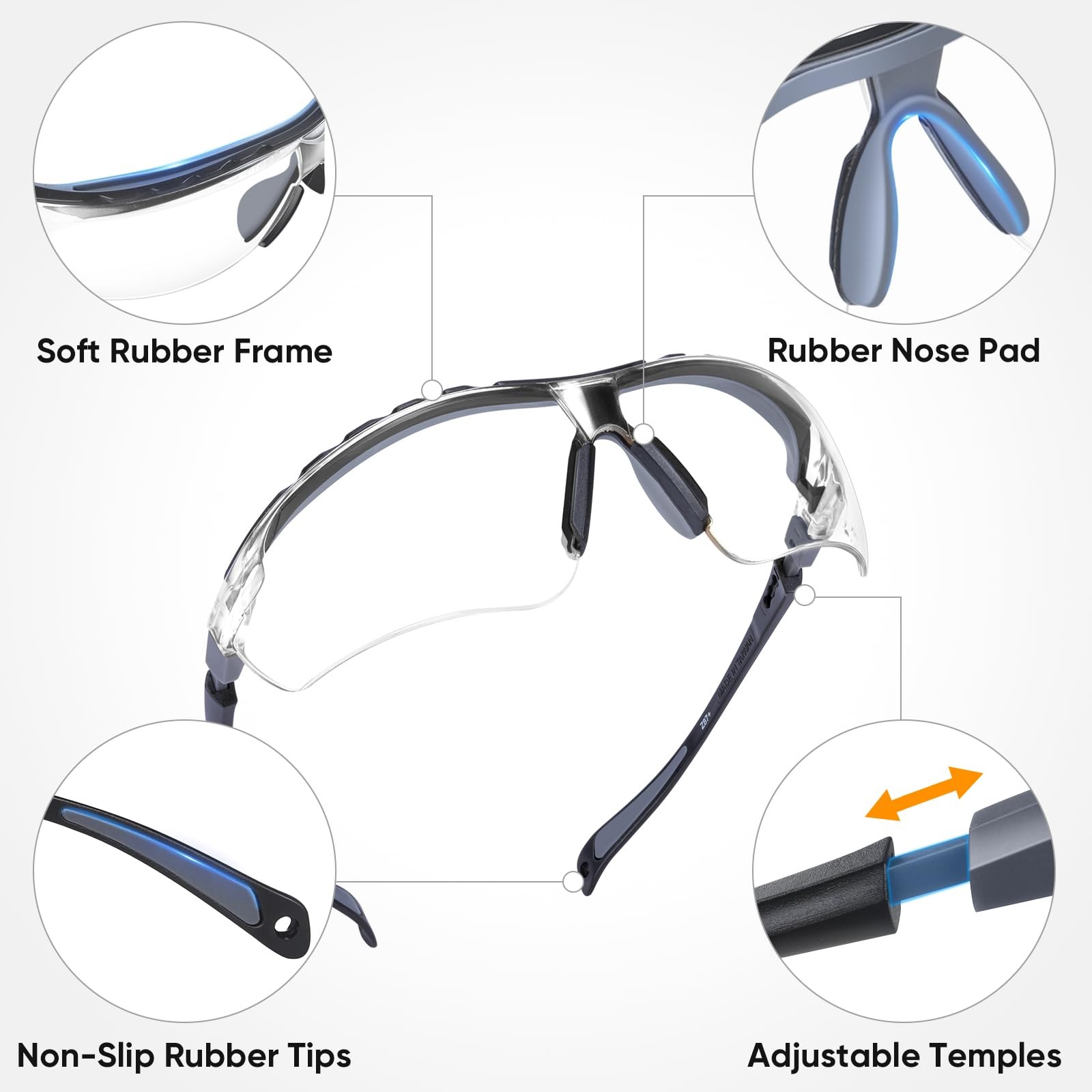 Anti-Fog Safety Glasses for Men and Women, ANSI Z87.1 Scratch Proof Eye Goggl…