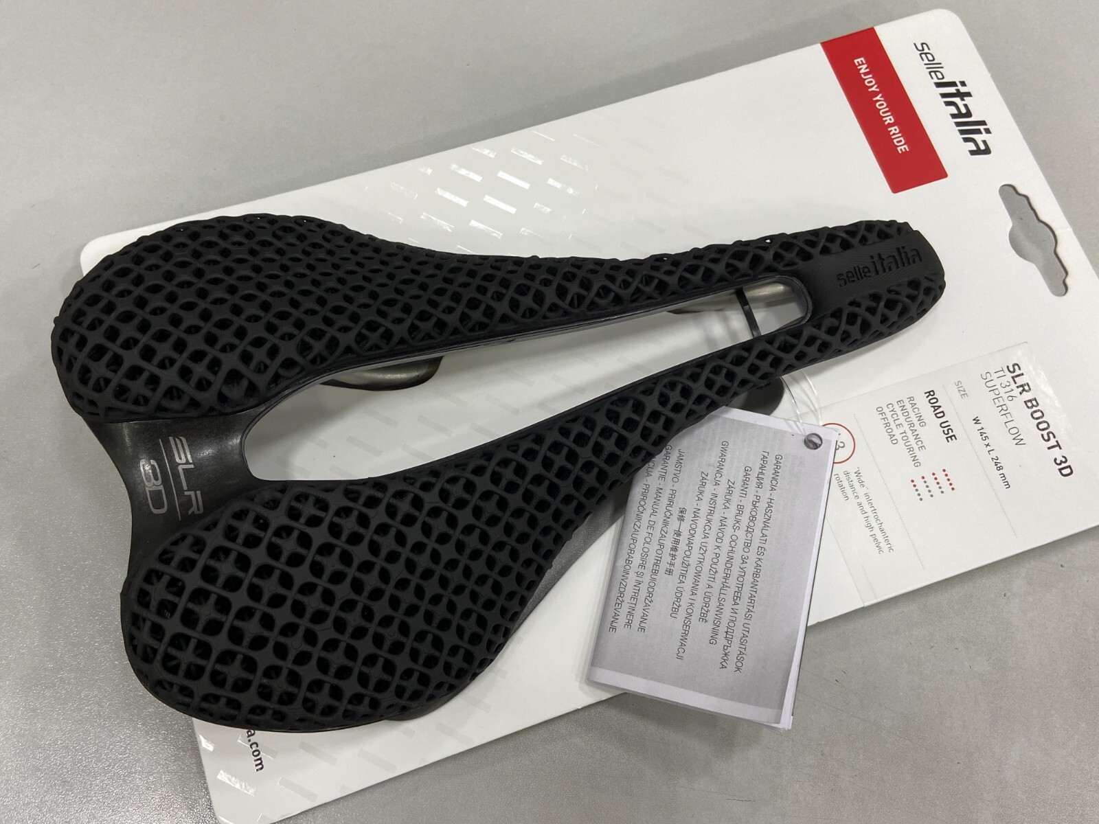 Selle Italia SLR Boost 3D Ti316 Superflow L3(145x248mm) Bicycle Saddle (Black)