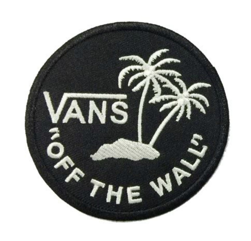 VANS “OFF THE WALL” NEW EMBROIDERED IRON ON PATCH SKATEBOARD ROUND