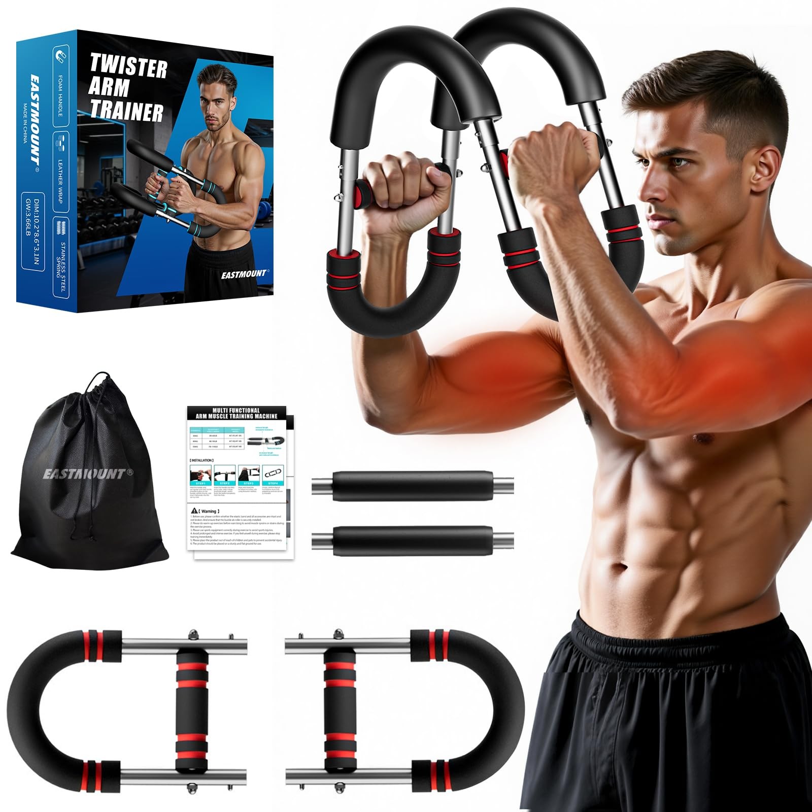 Twister Arm Trainer 20-110lb Adjustable Chest Workout Equipment for Men Women…