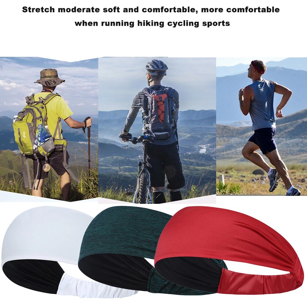 Wicking Sweat for Men Women Stretch Workout Fitness Sports Headband Yoga Running