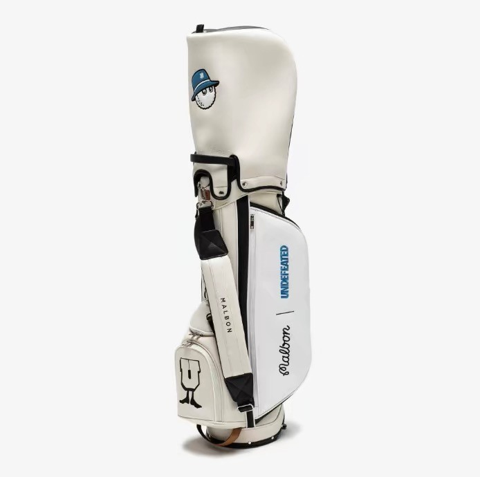 Malbon Golf Caddy Bag White Includes 2 hood Covers Normal Clear – Free Shipping