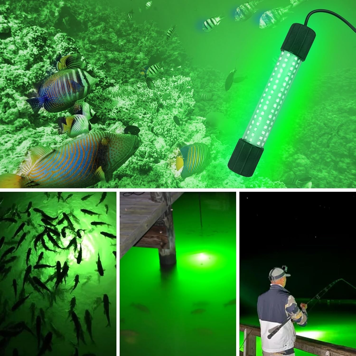 1200000Lumens LED Light Deepsea Underwater Boat Fishing lure LED Fish Light Lamp