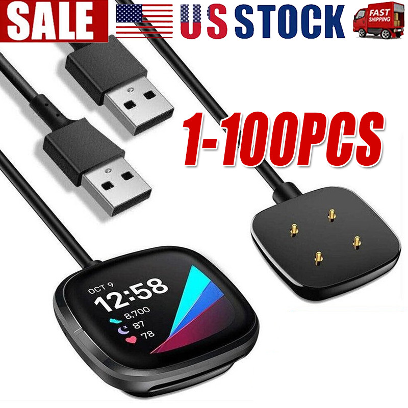 Wireless Charger For Fitbit Sense Versa 3 4 Watch USB Fast Charging Dock Cable