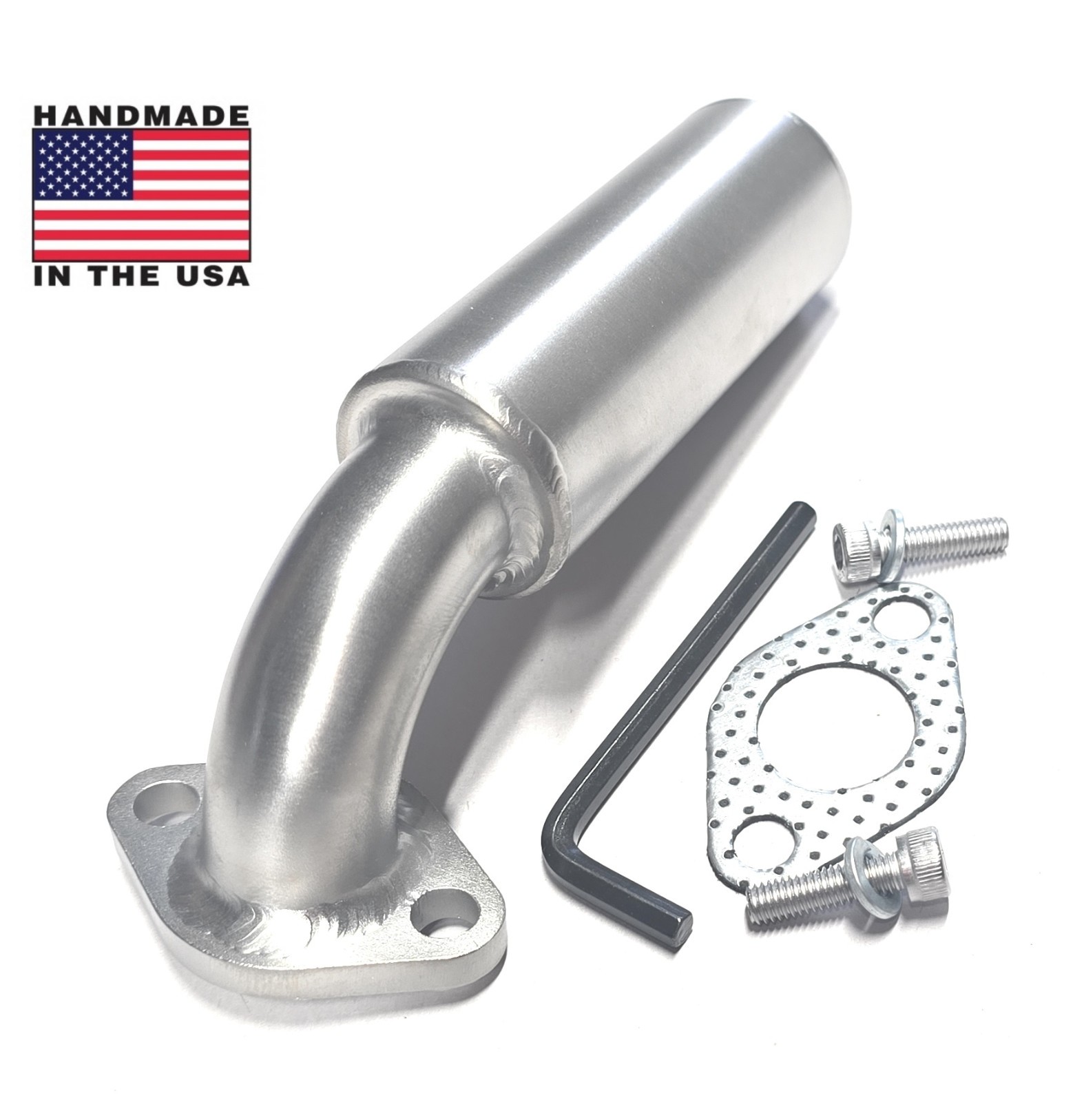 Short Low-Profile Stainless Steel Muffler for GC160/GC190 & GX100 Engines – Heav