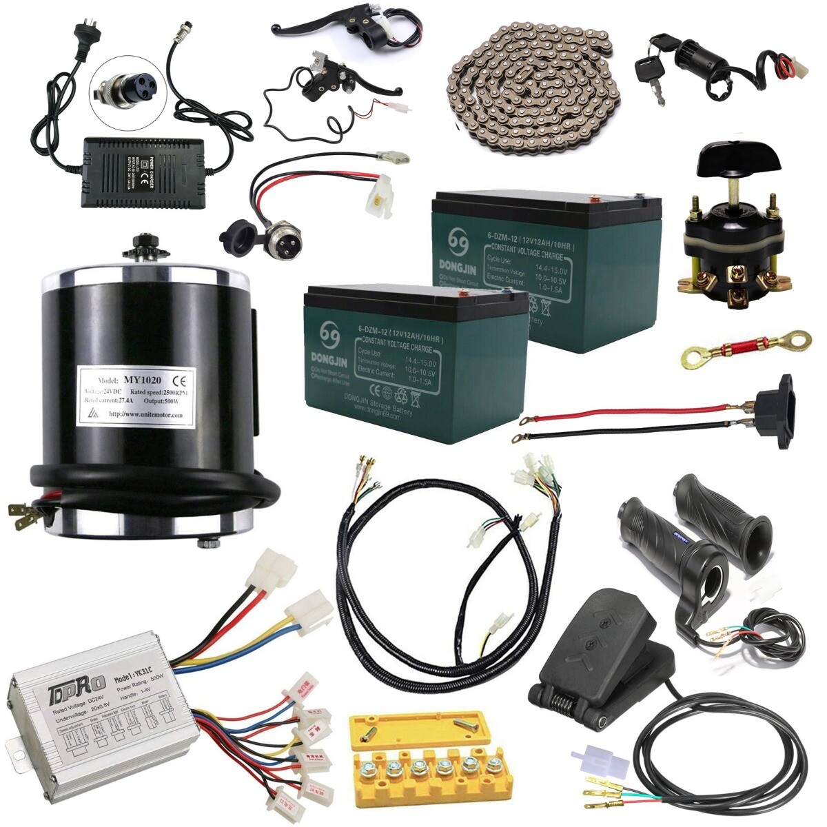 500W 24V Brush Motor Controller Kit For E-Bike Scooter Razor ATV Quad Go kart