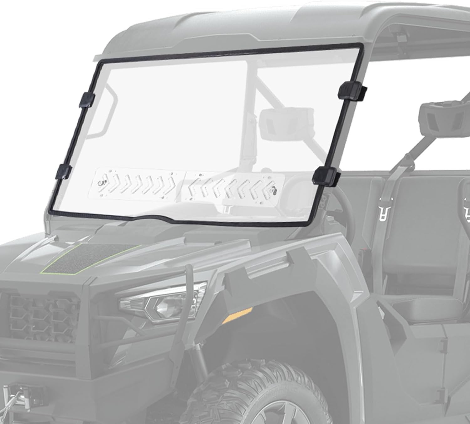 Scratch-Resistant Front Full Windshield with Vents for Tracker 800SX
