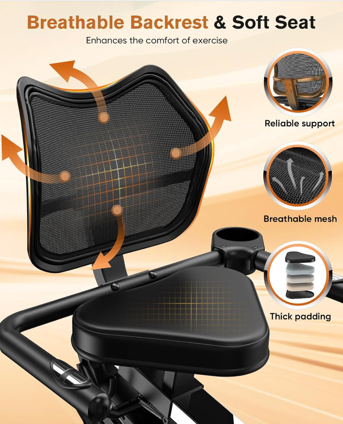 Magnetic Recumbent Exercise Bike, Stationary Bikes for Home with Arm Exerciser