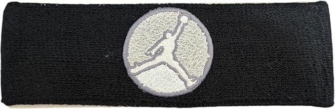 Vintage Jordan Jumpman Black French Terry Workout Unisex Adult Headband One Size
