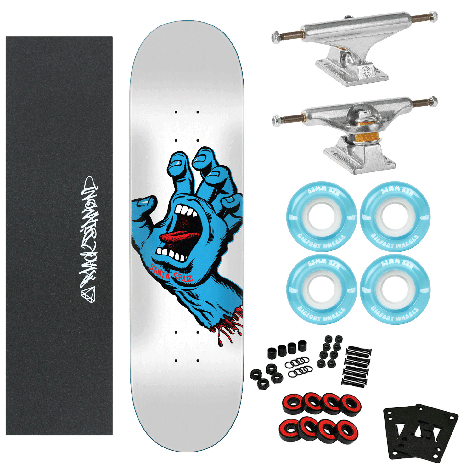 Santa Cruz Skateboard Complete Screaming Hand 8.25″ W/Independent & Soft Wheels
