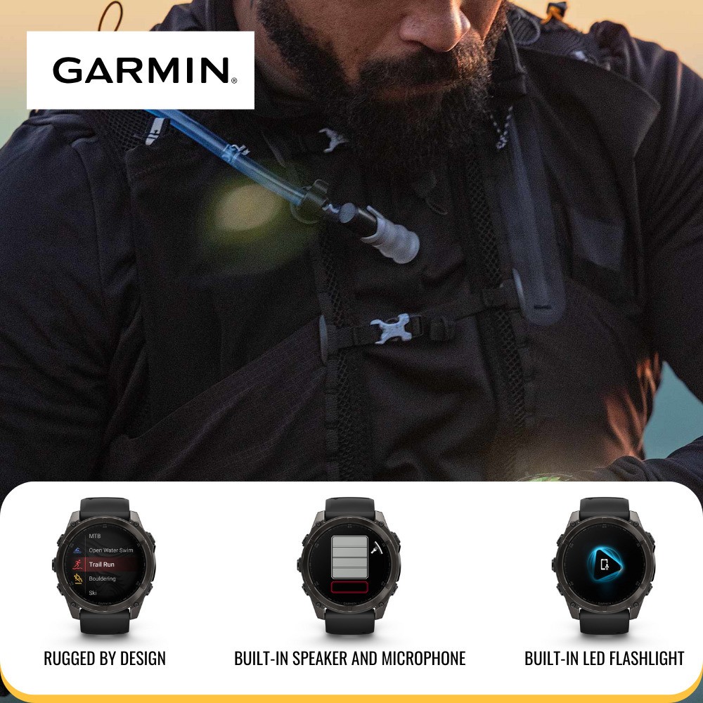 Garmin Fenix 8 51mm AMOLED Display Smartwatch Bundle (Slate Gray and Black)