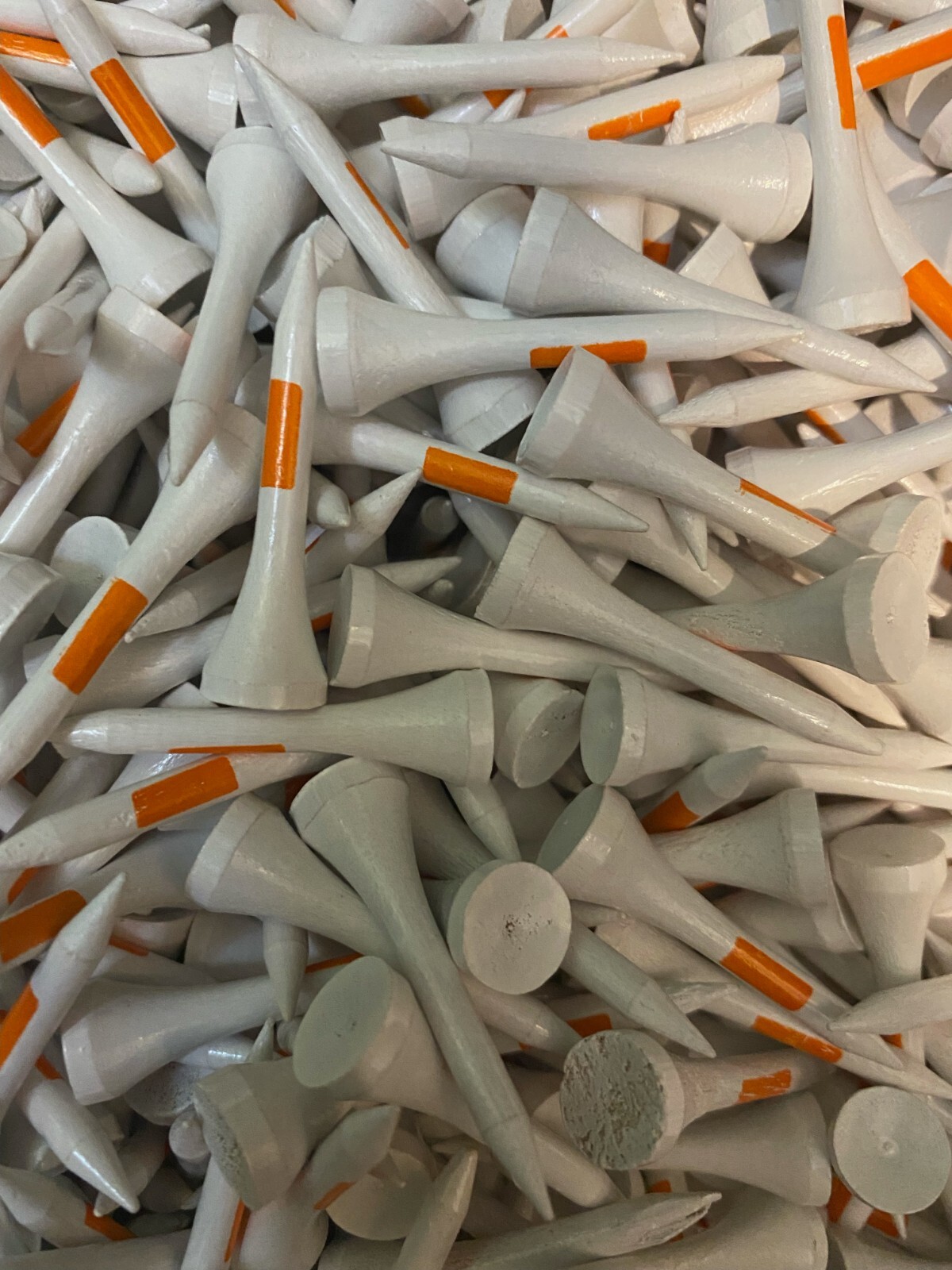 New 1.5″ Wood Golf Tees Orange Stripe Great for Irons Hybrids Wholesale 1 1/2″