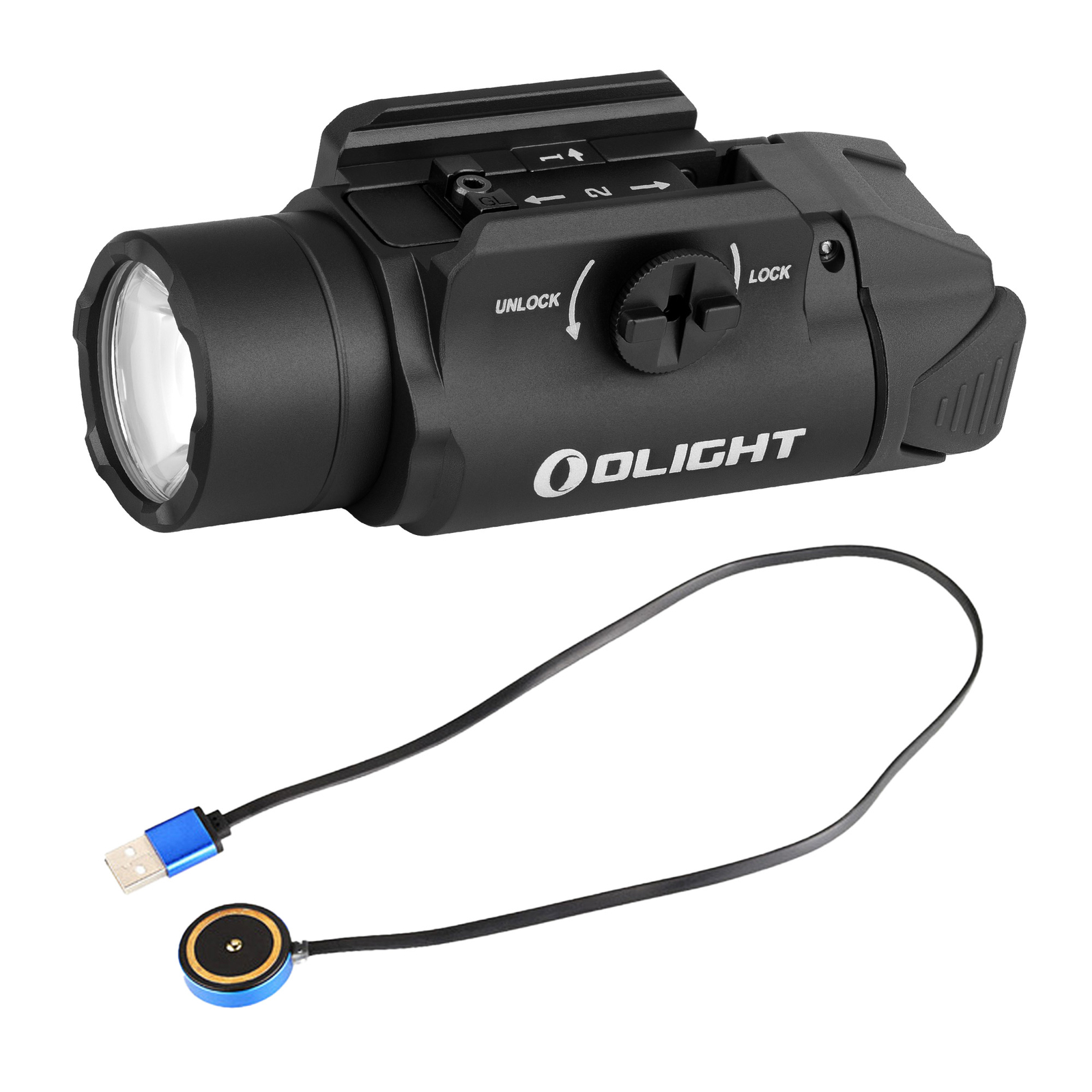 Olight PL-3R Valkyrie 1500 Lumen Rechargeable Mountable Tactical Flashlight (BK)