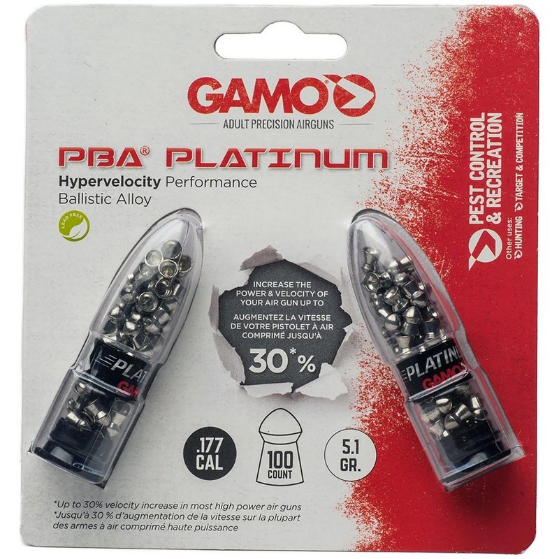 Gamo 632265454 PBA Platinum Air Gun Pellets, .177 Caliber Domed (100 Count)