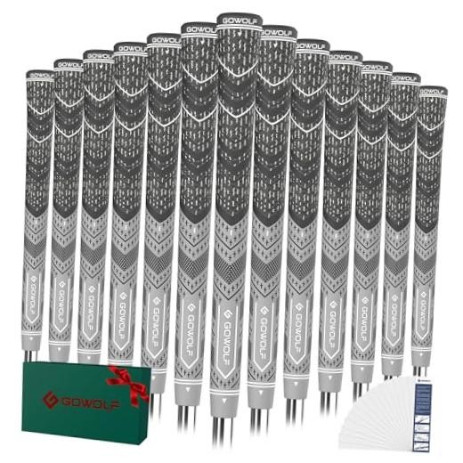 Golf Grip Cord Rubber Multi-compound Golf Driver Standard Gray (Grips+Tapes)